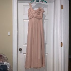 Amsale Blush Off Shoulder Bridesmaid Dress Size 6